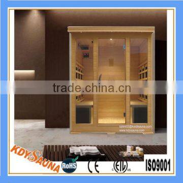 4 person Luxury design of red glass heater far infrared sauna