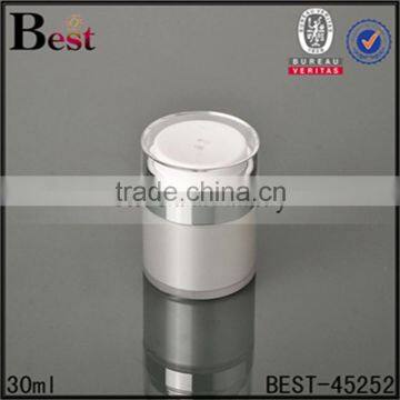 high quality pearl white round airless pump cosmetics bottle 30ml                        
                                                                                Supplier's Choice