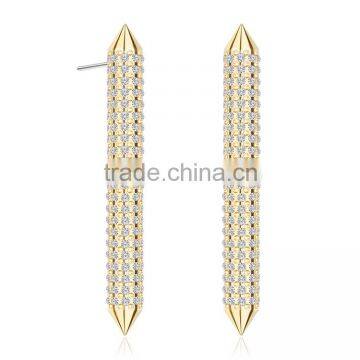 Kingman fashion gold earring models with shiny crystal