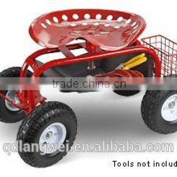 $30000 Quality Guarantee TUV Tractor Style Rolling Garden Cart With Seat