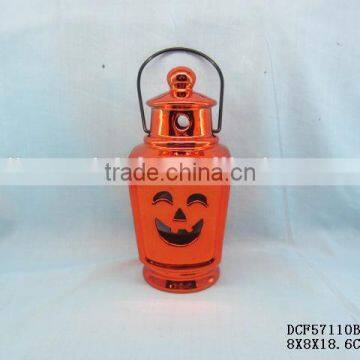 Organge electroplated halloween lantern for 2016 halloween decoration