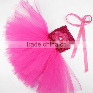 hot pink tube top tutu dress kids birthday tutu dress