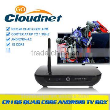 2015 Coudnetgo Rk3128 Quad Core Android 4.4 TV Box CR10S Support Kodi Xbmc HD Android tv box Free movies TV box 1G+8G TV box