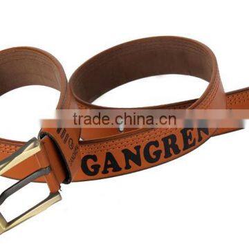 Brown Color Leather Print Design Men Waistband