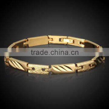 Bicolor Glaze Plated Simple Copper Bracelet Real Gold Plated