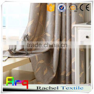 Jacquard Leaf Design Polyester Cotton T/c Fabric Linen Look Good Quality 110" Size Countryside Style Curtain Wholesae photo-2