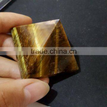 Shiny Golden Tiger Eye Crystal Stone Pyramids