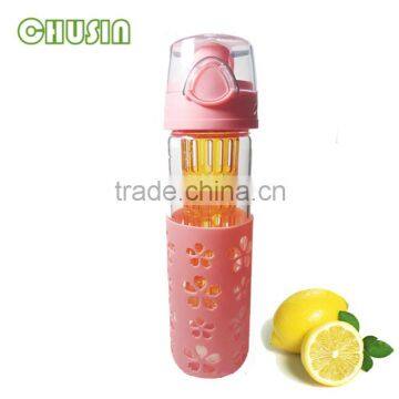 Cute Style Glass Water Bottle With Handle and Straw photo-4
