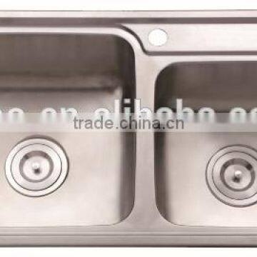 Top-Mount / Drop In Stainless Steel Double Bowl Kitchen Sink UC04