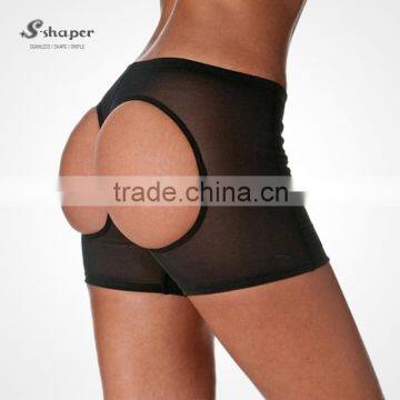 S-SHAPER Hot Sale Women`s Seamless Butt Lifter Boy Shorts Open Hip Invisible Booty Short Enhancer Shapewear Panty