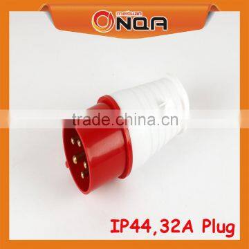 MQ-024L Series Electrical Industrial Red Plug With Protective Sleeve 3P+E