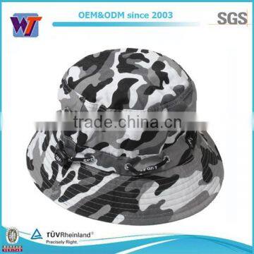 High quality custom fisherman camo short brim bucket hat