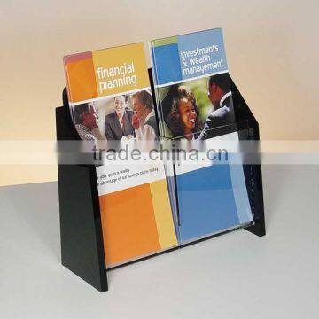 Fashionable double pocket magazine holder in acrylic material