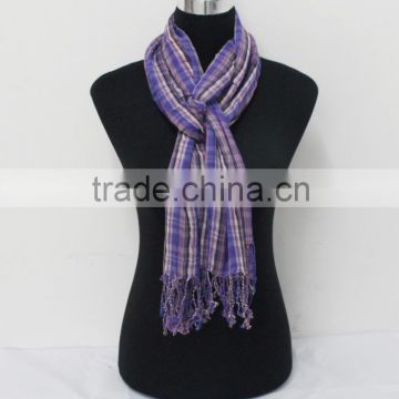 2016 fashion purple custom stripe summer viscose scarf