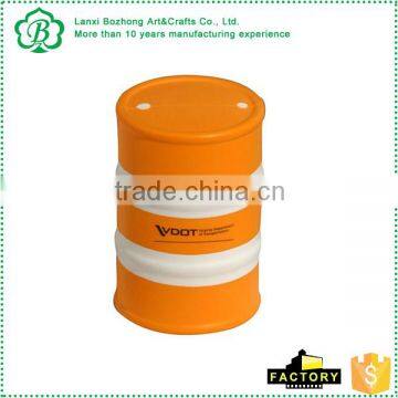 pu promotion Safety Barrel stress ball logo print stress ball