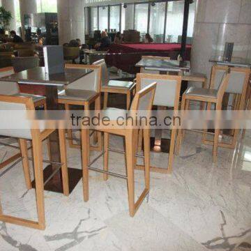 Size, color, style can customized environmental friendly lacquer solid wood bar stool