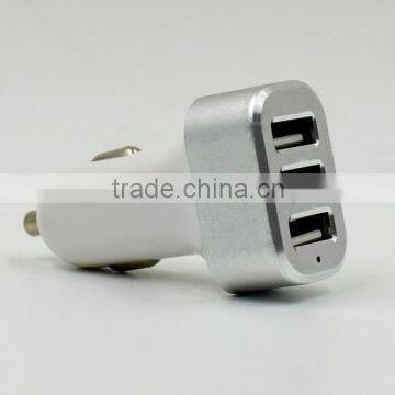 6.6A/33W Triple USB Car Charger for iPhone 6 Plus, Aluminum Shell Car Mobile phone charger