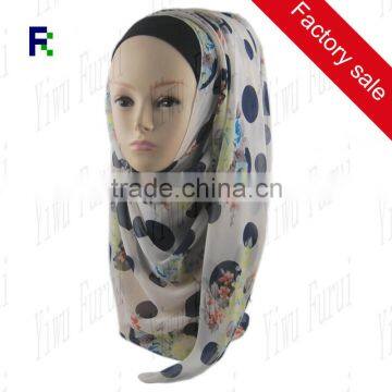 Factory Sale Fshion Flower Print Chiffon Soft Scarves Muslim Hijab Of Beautiful Charming Islamic Scarf