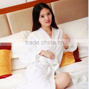 Kimono Robe White Unisex Sleepwear Bathrobe Velour Weave Bathrobe