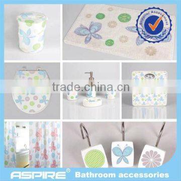 Beautiful flower pattern ceramic bathroom set