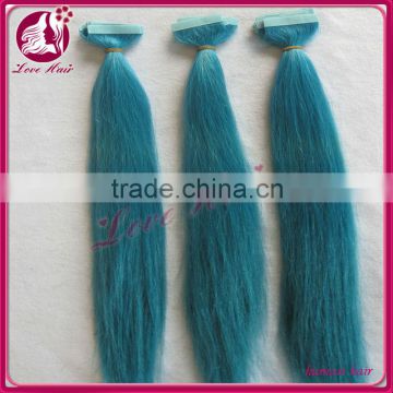 Wholesale price 6A grade top quality European virgin hair double drawn colorful tape hair extensions