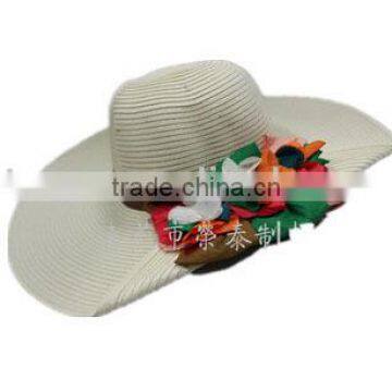 Chiffon Floral Wide Brim Straw Hats Sombrero Hats