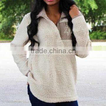 Womens Hot Sale Monogrammed Sherpa Pullover