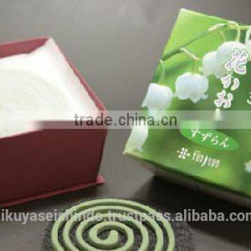 Japanese coil incense, Hana Kaori Series, Suzuran (Lily of the Valley), Less Smoke Type