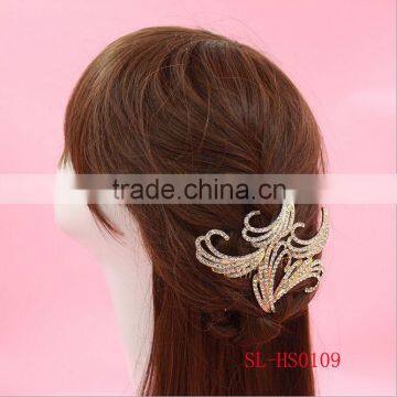 Elegant Clear Crystal Wedding Hair Comb Bridal Hair accessorie can be gold or silver plated