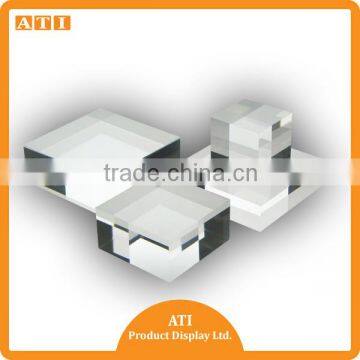 Hongkong ATI factory wholesale clear acrylic block riser display