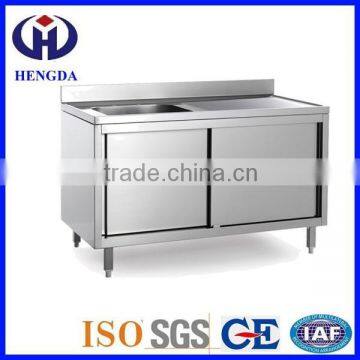 Restaurant Kitchen stainless steel cabinet with backsplash