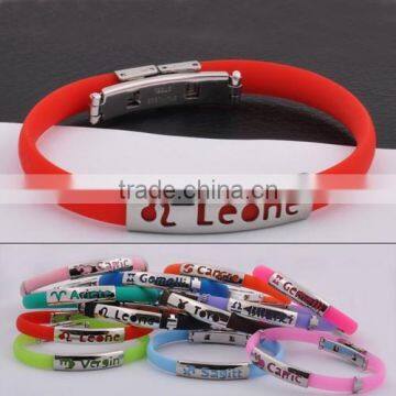 2016 Ladies Fancy Bangles Stainless Steel Silicone Bracelet
