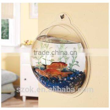 clear acrylic 2014 custom design wall hanging fish tank for home decoration