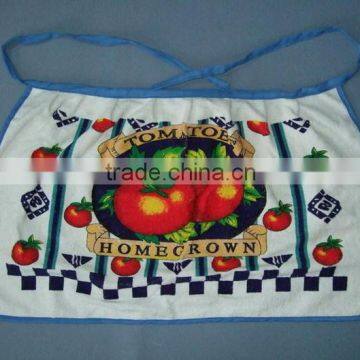 plain blue border 90gram pigment printed waist kitchen apron in roll t