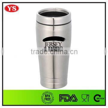 FDA Certification 16 Ounce Double Wall Stainless Steel Car Travel Mug for Coffee