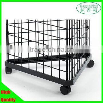 Triangular Gridwall Base with 3 Metal Casters,Three Sided gridwall base