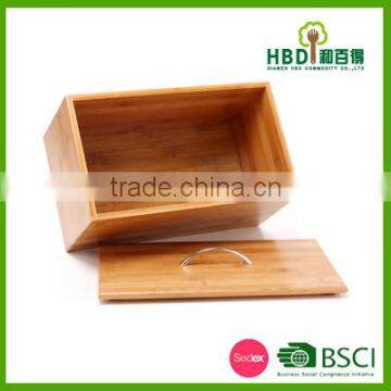 2016 Most Popular Design Bamboo Bread Bin/wood Bread Box With Lid