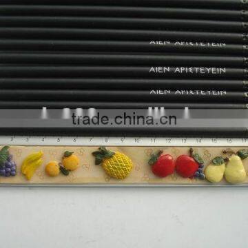 2015 Promtional Office Supply Printed Black Wood Pencil With Eraser for Advertising photo-2