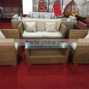 new design PE wicker garden furniture leisure PE rattan sofa set