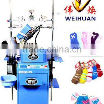 full computerized single cylinder feather yarn/microfiber socks knitting machine(4.5inch)