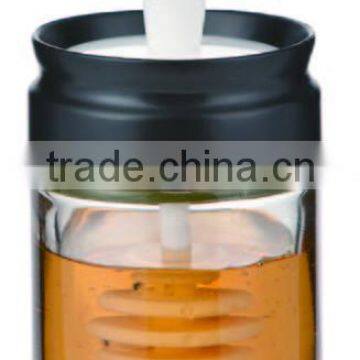 SINOGLASS trade assurance 110 ml unique honey jar glass honey dispenser honey dipper