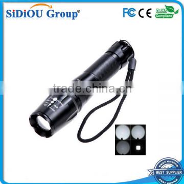 aluminium emergency flashlight rechargeable battery torch