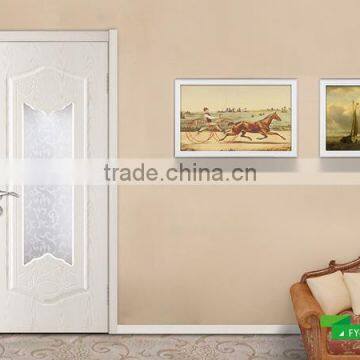 Hot sell latest design wooden door design white color modern house bedroom simple plain wood interior doors internal