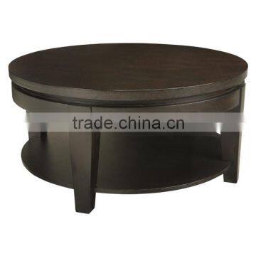 Customized round table top wooden coffee table for sale