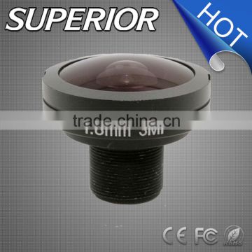 Superior 185 degree megapixel panoramic cctv fish-eye lens with 1.8mm F2.8