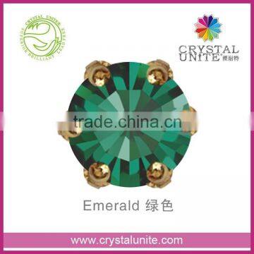 Crystal Unite Lead Free Chaton in Crown Setting, Emerald