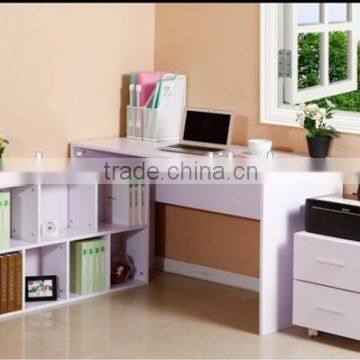 Best Price Home Furniture MDF Computer Desk With Bookshelf photo-3