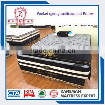 Comfortable euro pillow top pocket spring mattress