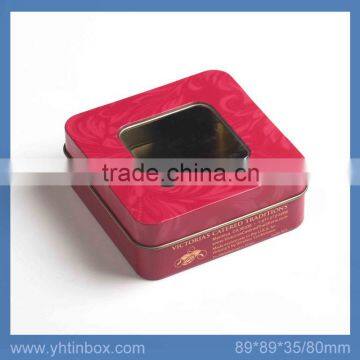 Rectangle Gift Metal Tin Box With Clear Window photo-2