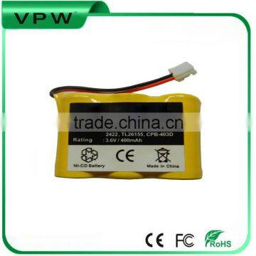 80-5074-00-00,80-5074-02-00,2422,TL26155,CPB-403D 2/3AA Ni-cd 3.6V 400mAh Cordless Phone battery